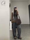 SWAYING 25 Spring/Summer Flared Wool Trousers SW-SW25PS3B12 Dark Gray SW25PS3B12